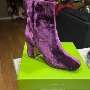 Sam Edelman Velvet Heeled Boots in Rich Purple